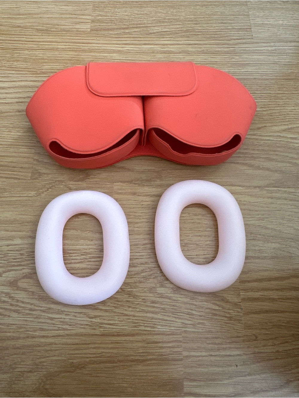 Apple Coral Ear Cushions with Matching Storage Case